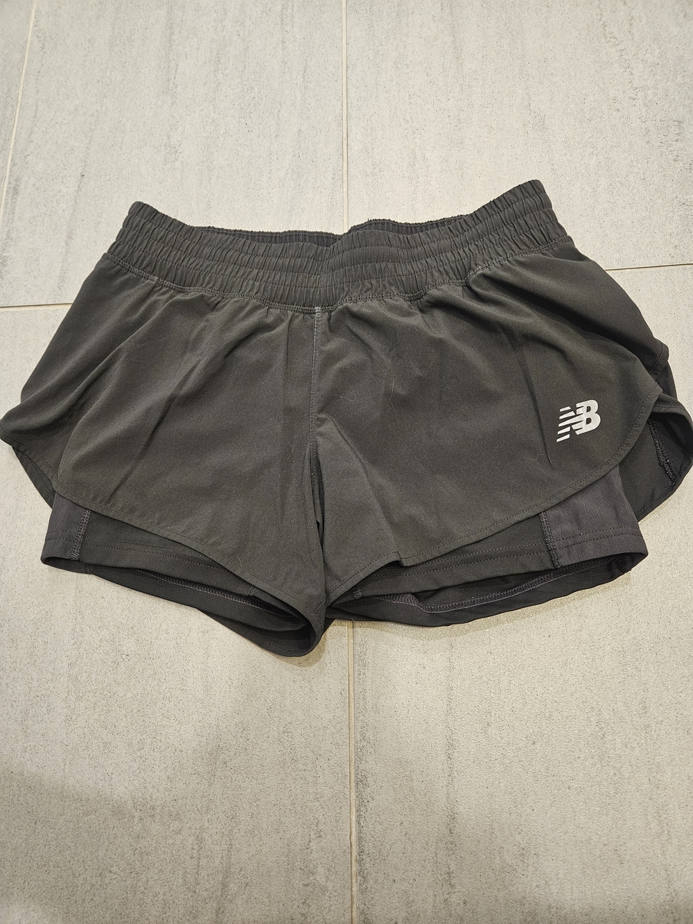 New Balance Women's Charcoal Black 2-in-1 Running Shorts